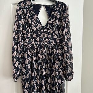 Lulu's Navy and Pink Floral Dress